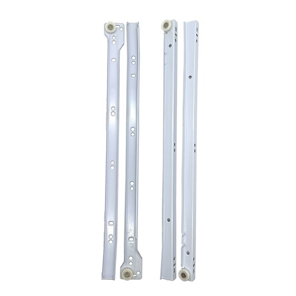 Laurey Bottom Mount Euro-slide 18in White One Kit For One Cabinet - 10518