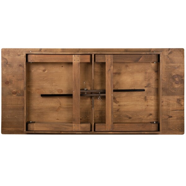 Flash Furniture Rectangle Antique Farm Table, 40" W, 84" L, 30" H, Wood Top, Wood Grain - XA-FARM-9-GG