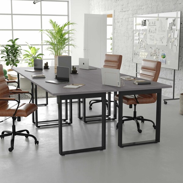 Flash Furniture Redmond 60x30 Conf Tbl w/1in. Thick Dbl Sided Laminate Tbl Top w/PVC and U-Frame Steel Bse, Gry Oak - MT-M6030-LTGRY-UBF-GG