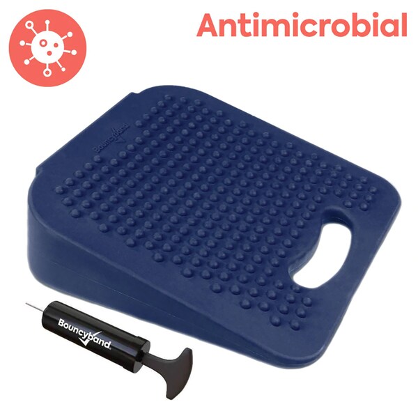 Bouncybands Antimicrobial Wiggle Wedge Sensory Cushion, 10in Square - WD10BU