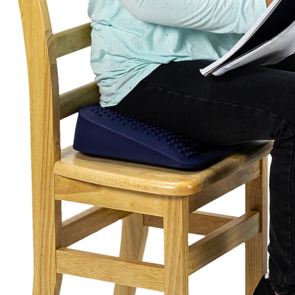 Bouncybands Antimicrobial Wiggle Wedge Sensory Cushion, 10in Square - WD10BU
