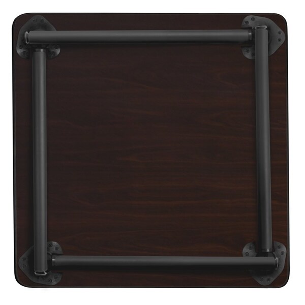 Regency Kee Folding Tables, 30 W, 30 L, 29 H, Wood, Metal Top, Mahogany - TBF3030MHBK