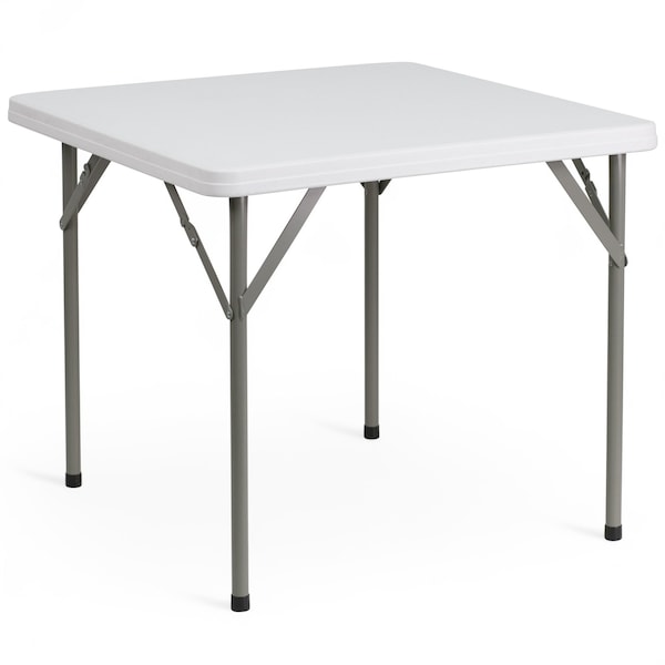 Flash Furniture 34.25 W, 34.25 L, 29.5 H, Metal, Plastic, Plastic: Polyethylene Top, Granite White - 5-DAD-YCZ-86-GG