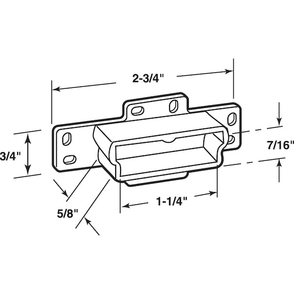 Prime-Line Drawer Track Backplate, 1-1/4 in. Opening, Plastic, Purple 2 Pack - R 7133
