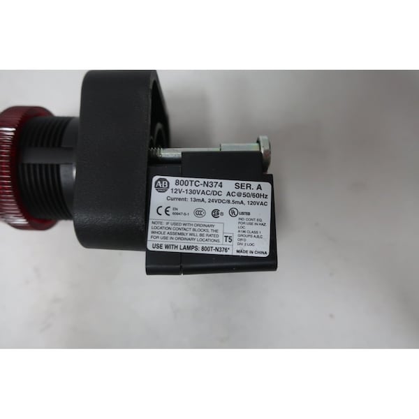 Allen Bradley 800H-QRH2R SER H ROJO 12-130V-CA LUZ PILOTO - 800H-QRH2R