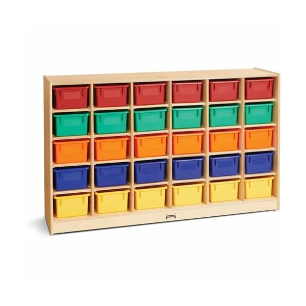 Jonti-Craft JontiCraft 0431JC, TRAY MOBILE STORAGE, 57W X 15D X 35.5H, BIRCH/ASSORTED - JNT0431JC