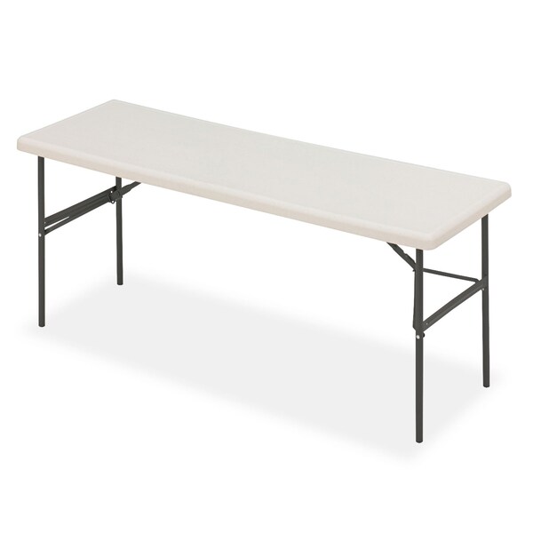 Iceberg Rectangle Folding Table, 72" W, 24" L, 29" H, Platinum Top, Blow-Molded High-Density Polyethylene - 65383