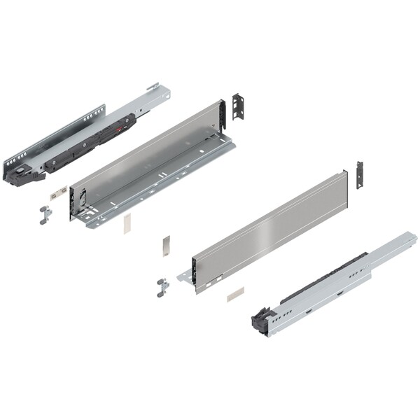 Blum 18in. M Height Legrabox Stainless Drawer Set, 125 Lbs Weight Rating - 770M45S0I