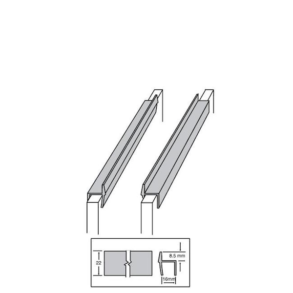 Custom Plastics Business Custom Plastics CPF 580FR 2 Hanging File Rail Drawer Sides; Black - 0.62 in. & 2 ft. - CPF 580FR 2