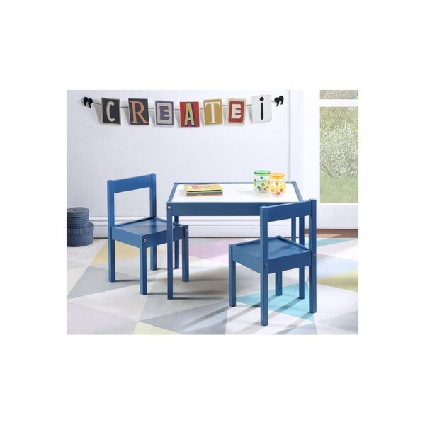 Kd Muebles De Comedor Gibson 3 Piece Dry Erase Kids Table & Chair Set, Dark Blue - KD3532489