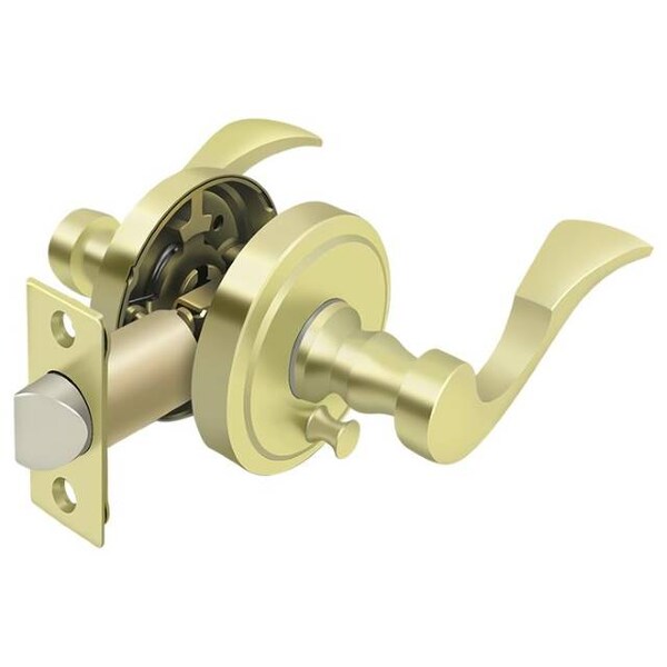 Deltana Lacovia Lever Privacy, Left Hand Bright Brass - PRLLR2U3LH