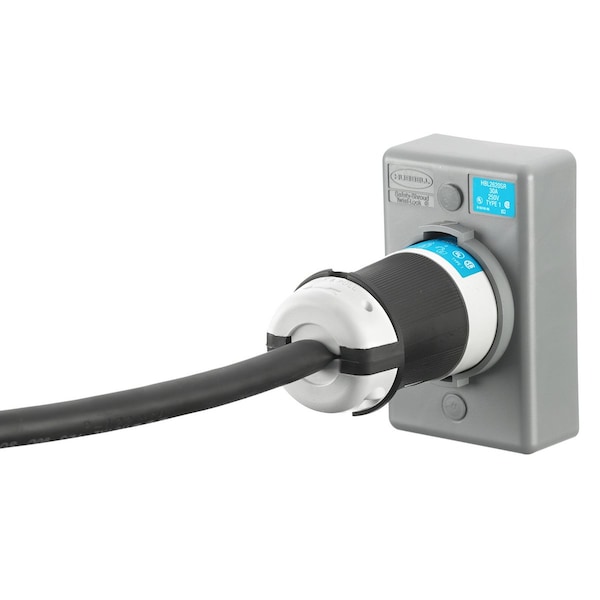 Receptáculo de Twist-Lock de 30A de Hubbell 2P 3W 250VAC L6-30R Gris - HBL2620SR
