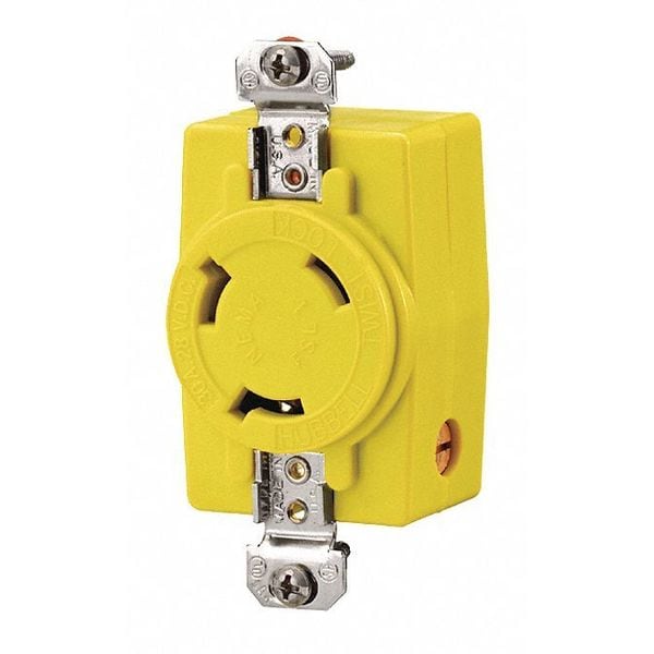 Receptáculo de bloqueo único de 30A de Hubbell Wiring Device-Kellems 2P 3W 28VDC YL - HBL328DCR