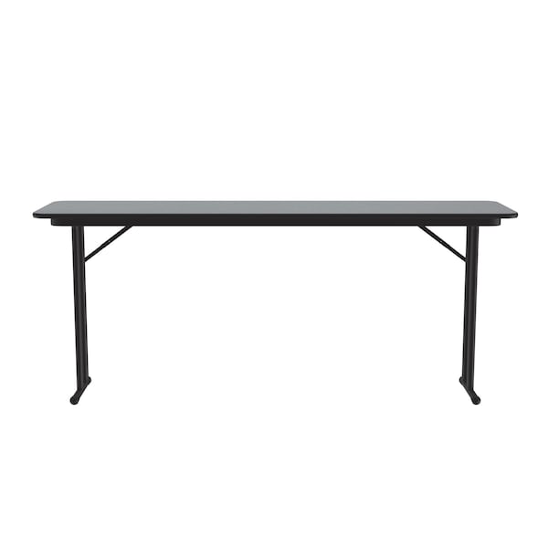 Correll Rectangle Off Set Leg Folding Seminar Training Table, 24" W, 60" L, 29" H, Gray Granite - ST2460PX-15
