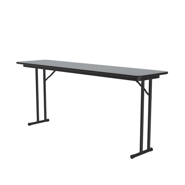 Correll Rectangle Off Set Leg Folding Seminar Training Table, 24" W, 60" L, 29" H, Gray Granite - ST2460PX-15