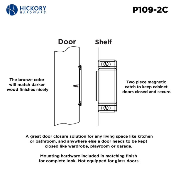 Hickory Hardware Catch 1-7/16 Inch Center to Center - P109-2C