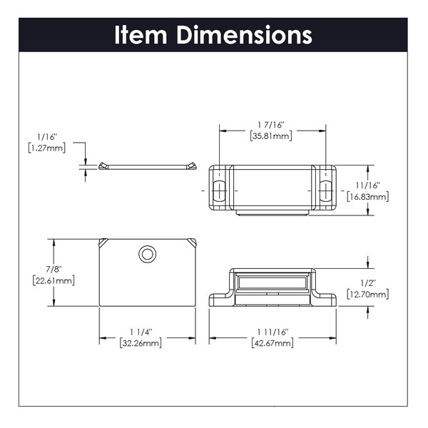 Hickory Hardware Catch 1-7/16 Inch Center to Center - P109-2C
