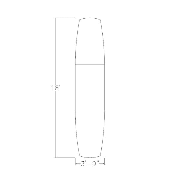 Skutchi Designs Arc Boat 45 in W, 216 in L, Grey - HAR-ABOT-48X216-DOU.BK-WA7949