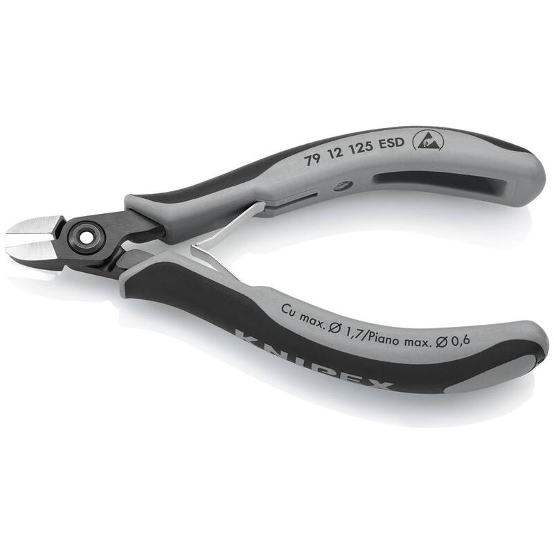 Pinzas de corte diagonal de precisión para electrónica con mangos ESD - 79 12 125 ESD