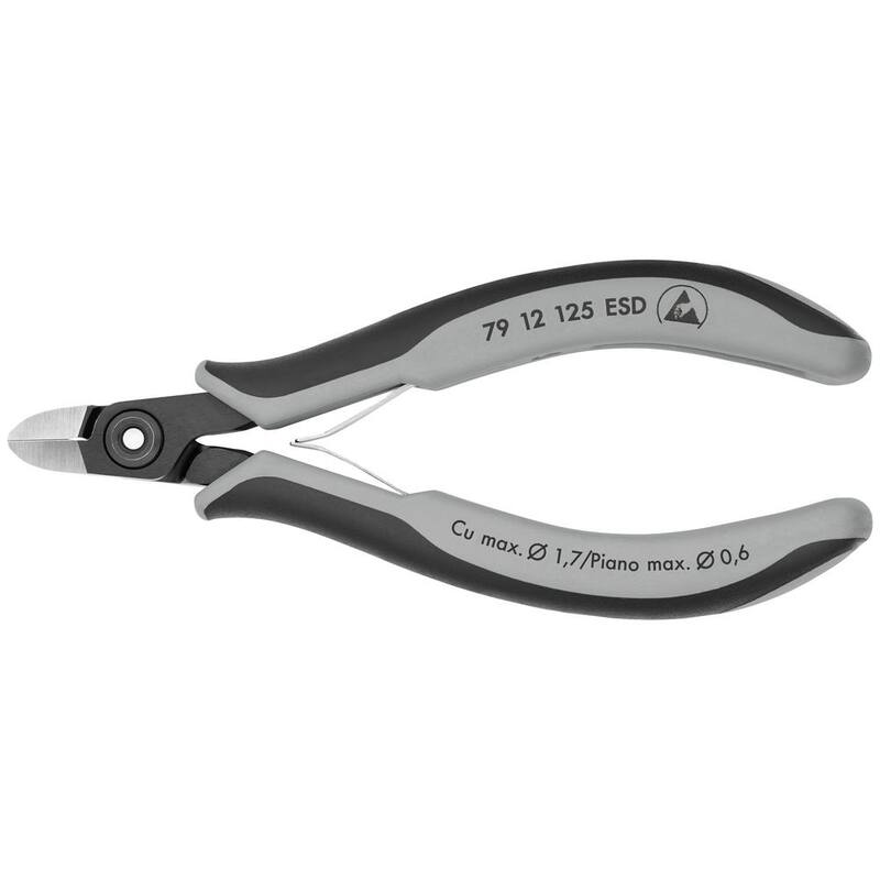 Pinzas de corte diagonal de precisión para electrónica con mangos ESD - 79 12 125 ESD