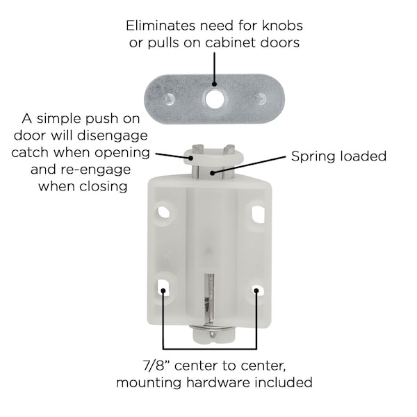 Hickory Hardware Catch 7/8 Inch Center to Center - P655-W