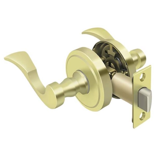 Deltana Lacovia Lever Privacy, Left Hand Bright Brass - PRLLR3U3LH