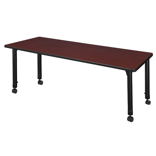 Regency Tables > Height Adjustable > Rectangular Mobile Tables, 66 W, 30 L, 23-34 H, Wood|Metal, Mahogany - MT6630MHAPCBK