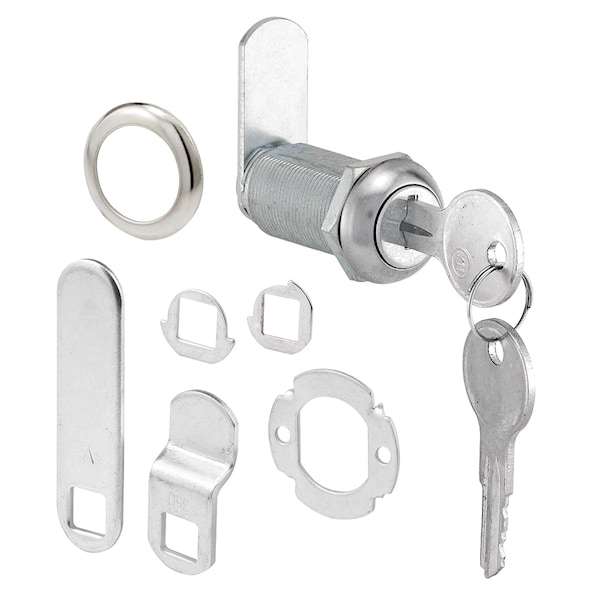 Prime-Line Drawer and Cabinet Lock, 1-3/8 in., Diecast, Stainless Steel, 1 in - U 9950KA