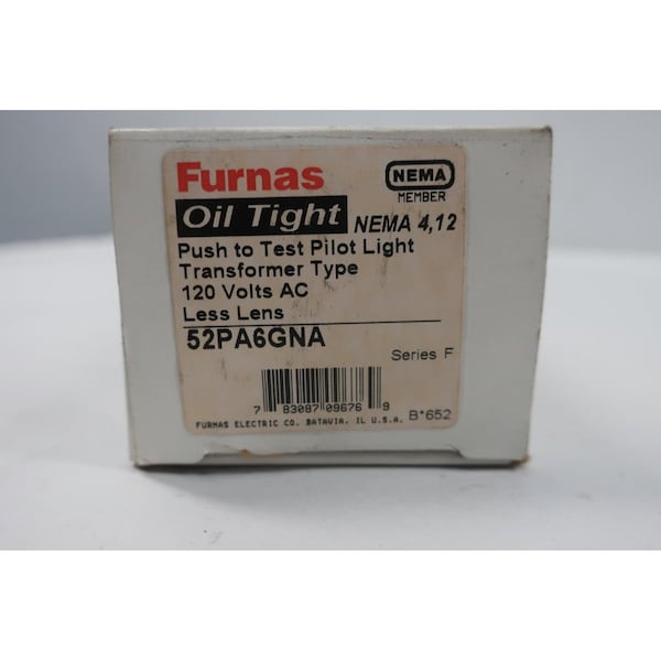 Furnas 52Pa6Gna Push To Test Luz piloto de 120V-CA - 52PA6GNA