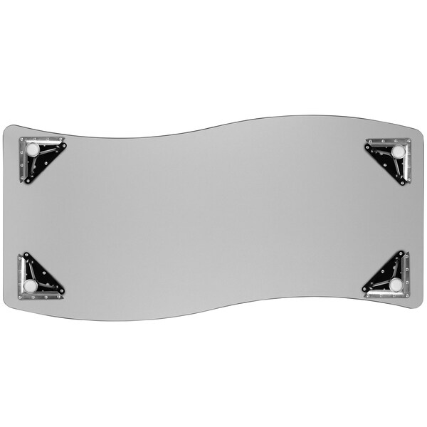 Flash Furniture Rectangle 26 W, 60 L, 25.25 H, Chrome, Laminate, Particleboard, Steel, Wood Grain - XU-A3060-CON-OAK-T-P-GG