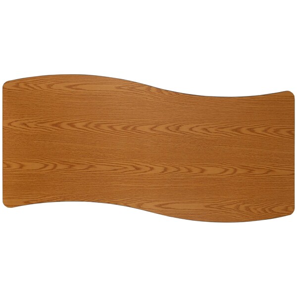 Flash Furniture Rectangle 26 W, 60 L, 25.25 H, Chrome, Laminate, Particleboard, Steel, Wood Grain - XU-A3060-CON-OAK-T-P-GG
