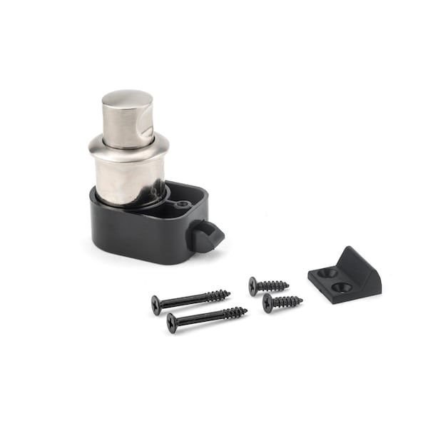Richelieu 1 3/16-inch (30 mm) Round Push Knob with Latch, Brushed Nickel - 51003195