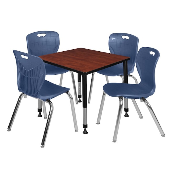 Regency Tables > Height Adjustable > Square Table & Chair Sets, 30 W, 30 L, 23-35 H, Cherry - TB3030CHAPBK40NV