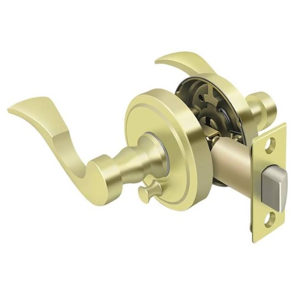 Deltana Lacovia Lever Privacy, Right Hand Bright Brass - PRLLR2U3RH