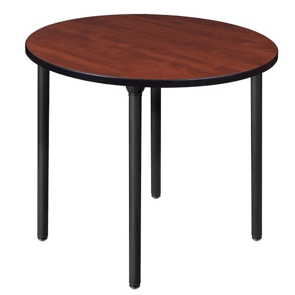 Regency Kee Folding Tables, 36 W, 36 L, 29 H, Wood, Metal Top, Cherry - TBF36RNDCHBK