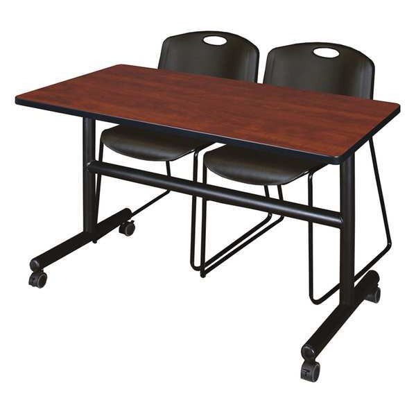 Regency Rectangle Kobe Flip Top Tables, 48 W, 24 L, 29 H, Wood, Metal Top, Cherry - MKFT4824CH