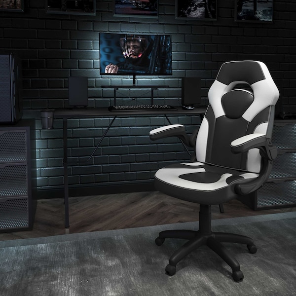 Flash Furniture Black Gaming Desk and Chair Set - BLN-X10RSG1031-WH-GG