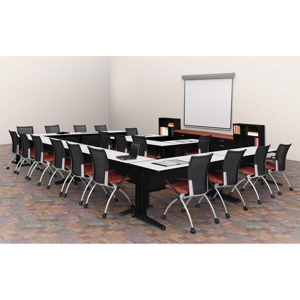 Regency Fusion Training Tables, 42 W, 24 L, 29 H, Wood, Metal Top, White - MFTT4224WH