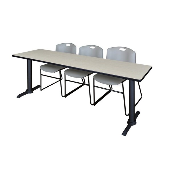 Cain Rectangle Tables > Training Tables > Cain Training Table & Chair Sets, 84 W, 24 L, 29 H, Maple - MTRCT8424PL44GY