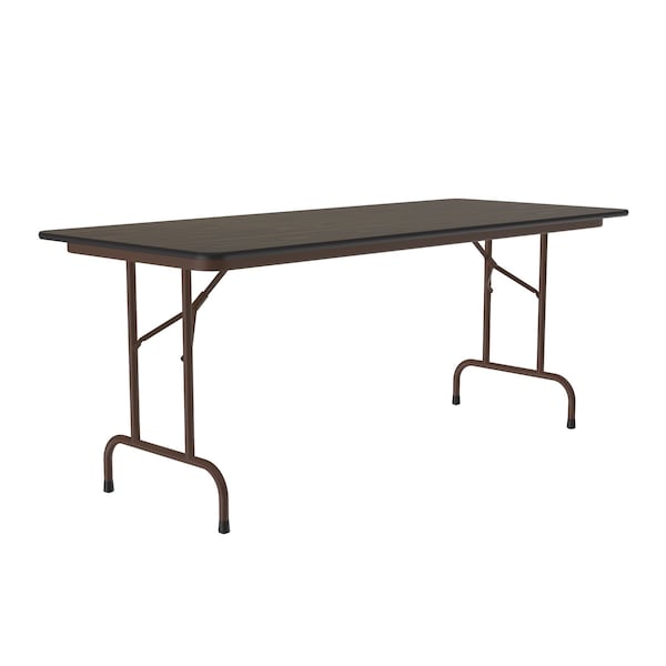 Correll Rectangle Commerical Folding Utility Table, 24" W, 96" L, 29" H, Melamine Laminate Top, Walnut - CF2496M-01