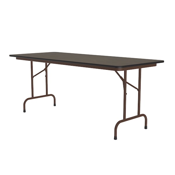 Correll Rectangle Commerical Folding Utility Table, 24" W, 96" L, 29" H, Melamine Laminate Top, Walnut - CF2496M-01