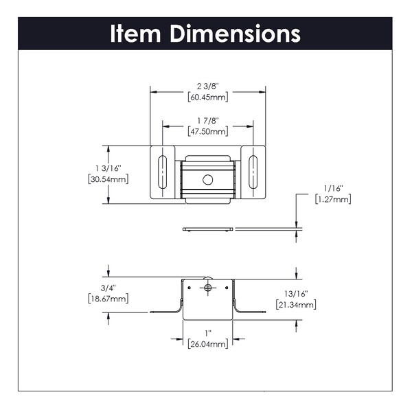 Hickory Hardware Catch 1-7/8 Inch Center to Center - P149-2C