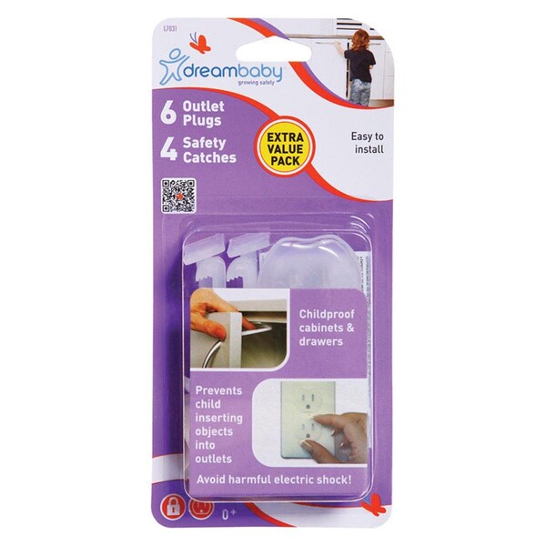 Dreambaby Clear Plastic Safety Catches & Outlet Covers Kit, 10PK - 5989173