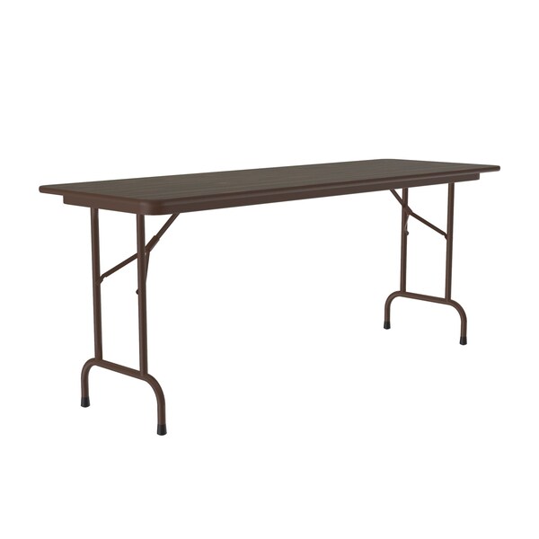 Correll Rectangle Commerical Folding Utility Table, 24" W, 72" L, 29" H, High Pressure Laminate Top, Walnut - CF2472PX-01