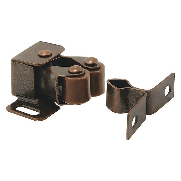 Primeline Tools Cabinet Door Catch, 1-1/4 in., Steel, Bronze, Spring-Loaded, Double (5 Pack) - MP7174