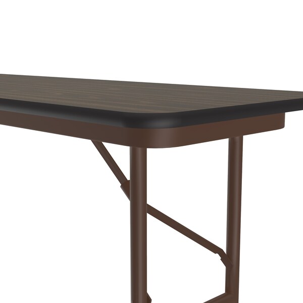 Correll Rectangle Commerical Folding Utility Table, 18" W, 48" L, 29" H, Melamine Laminate Top, Walnut - CF1848M-01