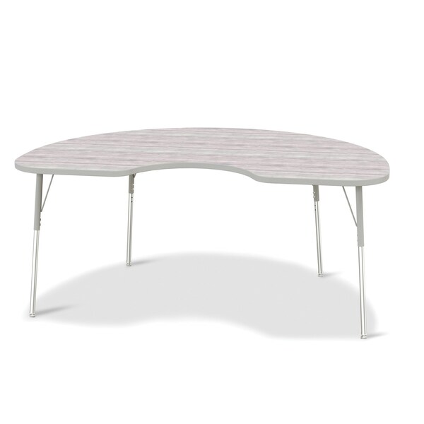 Jonti-Craft Berries Kidney Activity Table, 48 in. x 72 in., A-height, Driftwood Gray/Gray/Gray - 6423JCA450