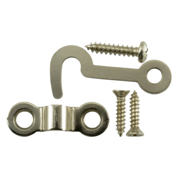 Midwest Fastener 3/4" x 1-7/8" Satin Nickel Hooks & Staples 10PK - 37224