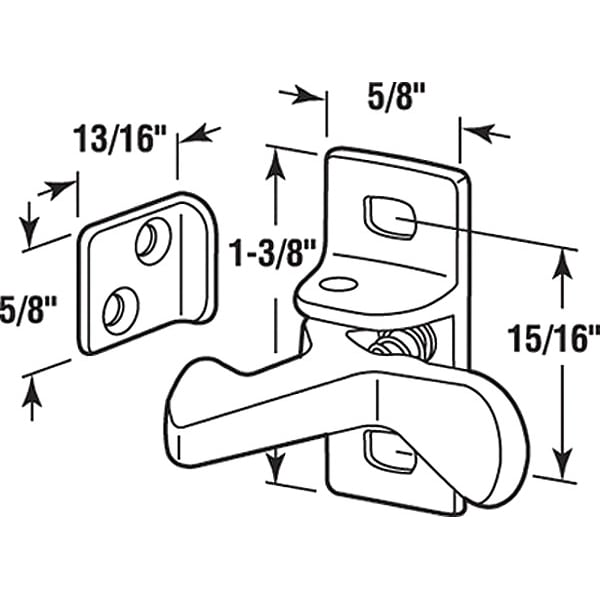 Prime-Line Cabinet Catch, Spring, Aluminum, 5/8 in W - U 10881