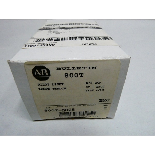 Allen Bradley 0-250V-CA 0-250V-CD LUZ PILOTO - 800T-QN25